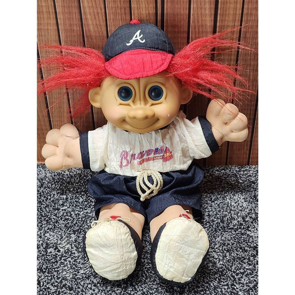 Troll Doll 11" Russ Berrie Plush Soft Body ATLANTA BRAVES Baseball Uniform #A82